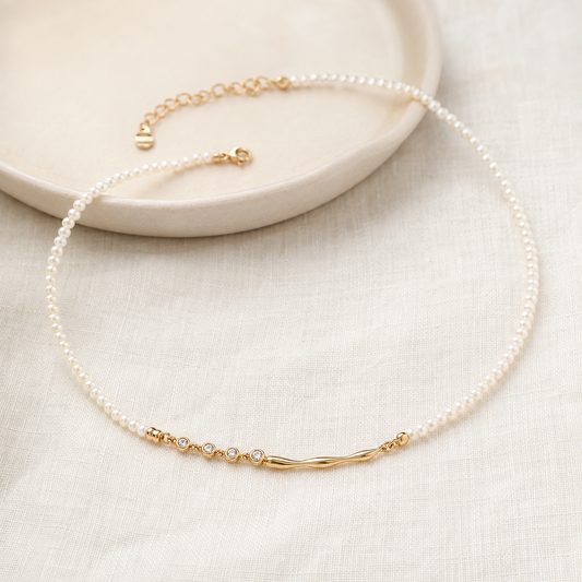 Fluid Zircon Sterling Silver Necklace