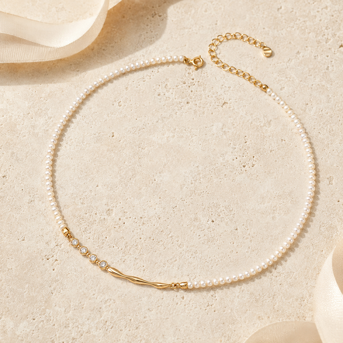 Fluid Zircon Sterling Silver Necklace
