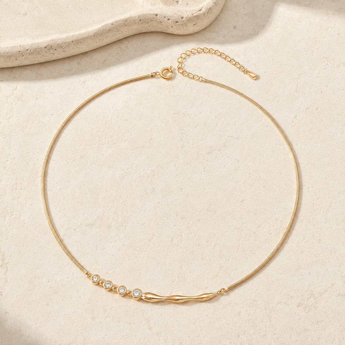 Fluid Zircon Sterling Silver Necklace