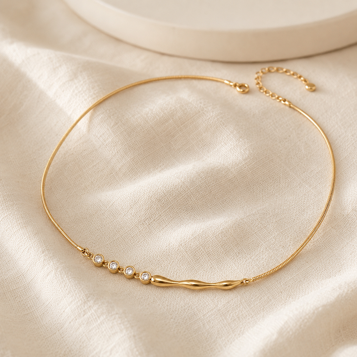 Fluid Zircon Sterling Silver Necklace