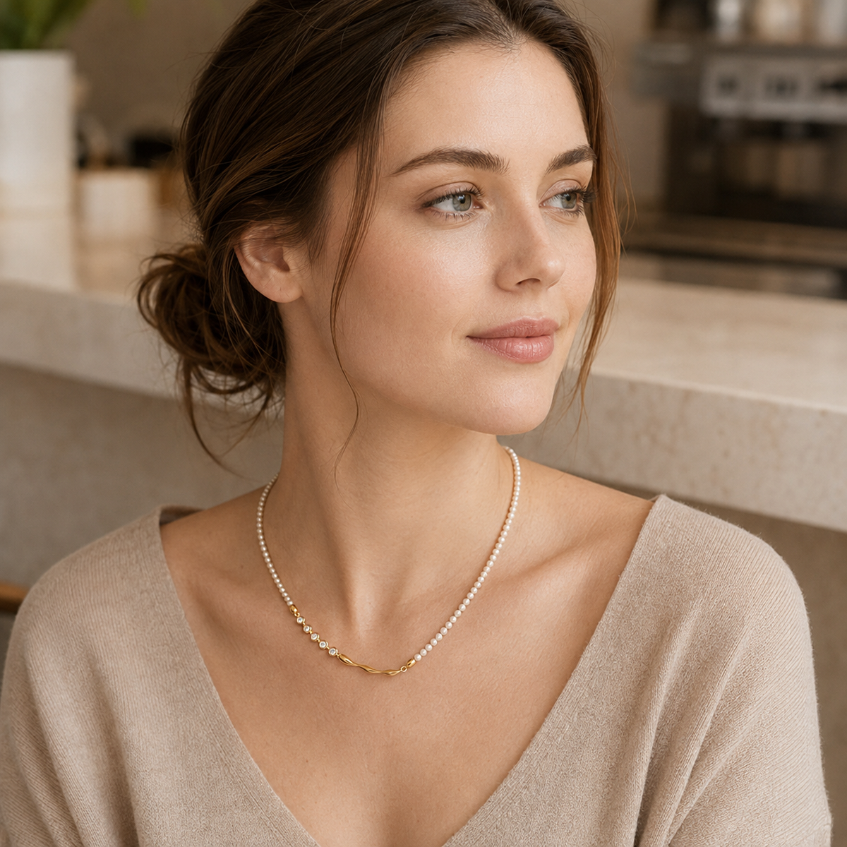Fluid Zircon Sterling Silver Necklace