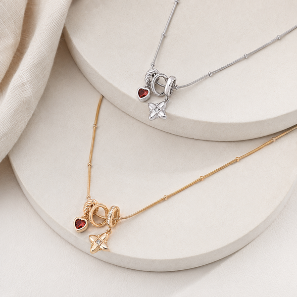Vintage gold and silver S925 zircon layered pendant necklaces