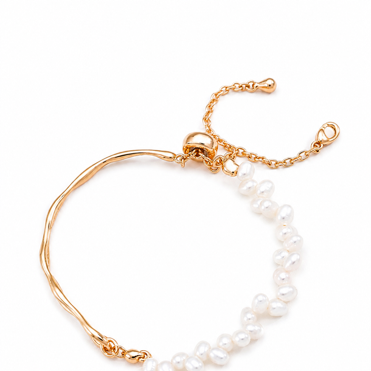 Vintage Gold S925 natural pearl bracelet product view