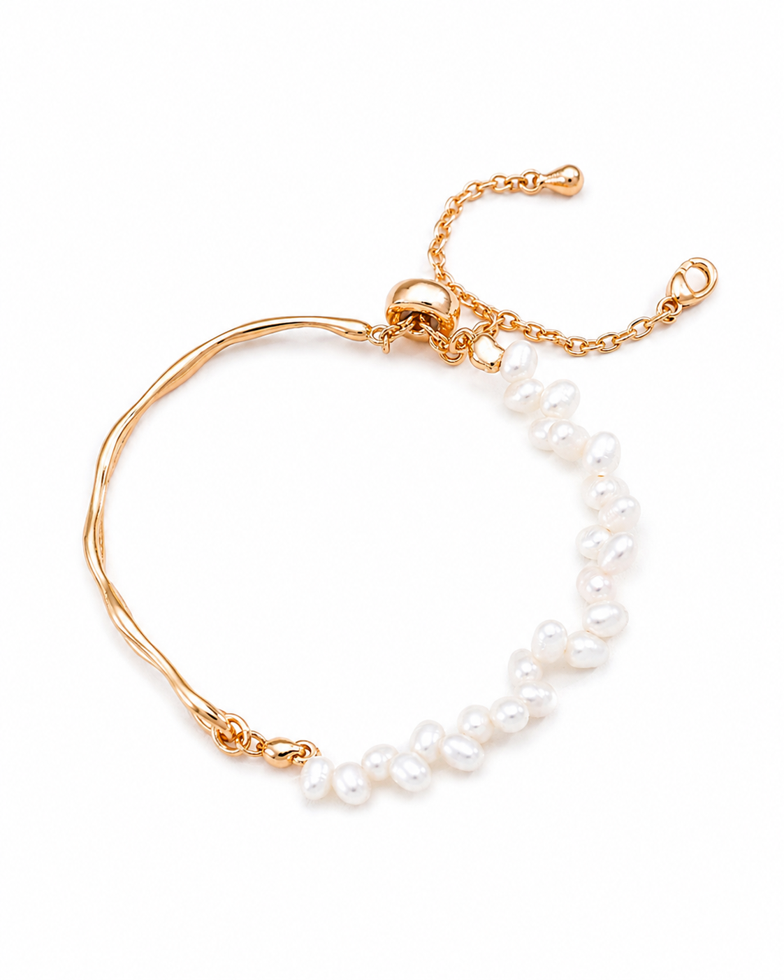 Vintage gold S925 natural pearl bracelet product view